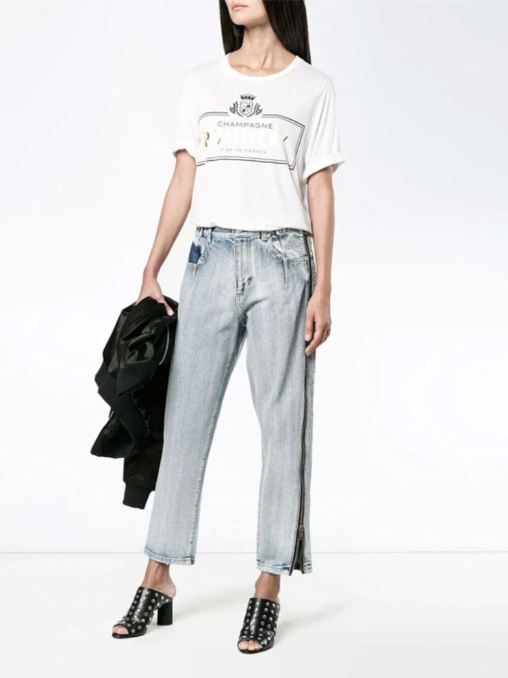3.1 Phillip Lim  High-Rise Zip Detail Straight-Leg Jeans